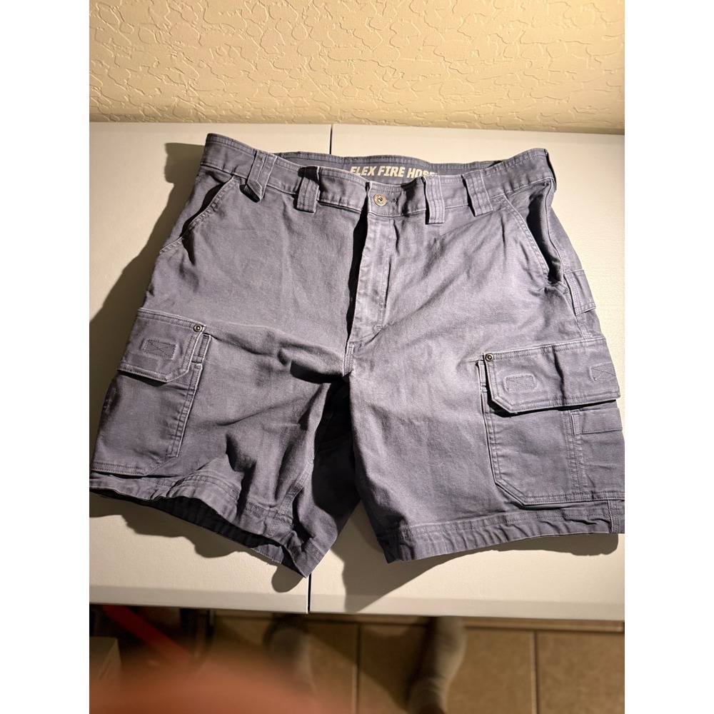 Duluth Trading Co Flex Fire Hose Cargo Shorts Mens 40 Relaxed Fit Gray 36331 9in